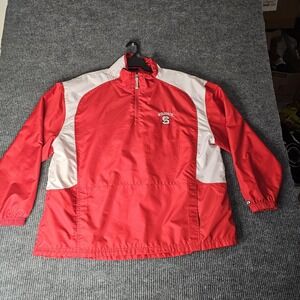 NC State Wolfpack Jacket Mens XL‎ Red White NCAA Basketball Pro Player Pullover